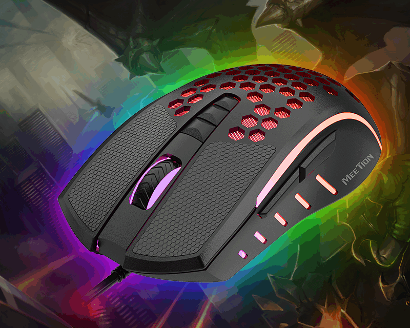 Mouse Gamer Meetion Gm015 Rgb Negro - Imagen 6