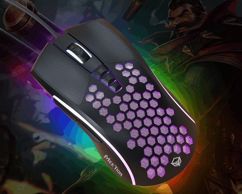 Mouse Gamer Meetion Gm015 Rgb Negro - Imagen 7