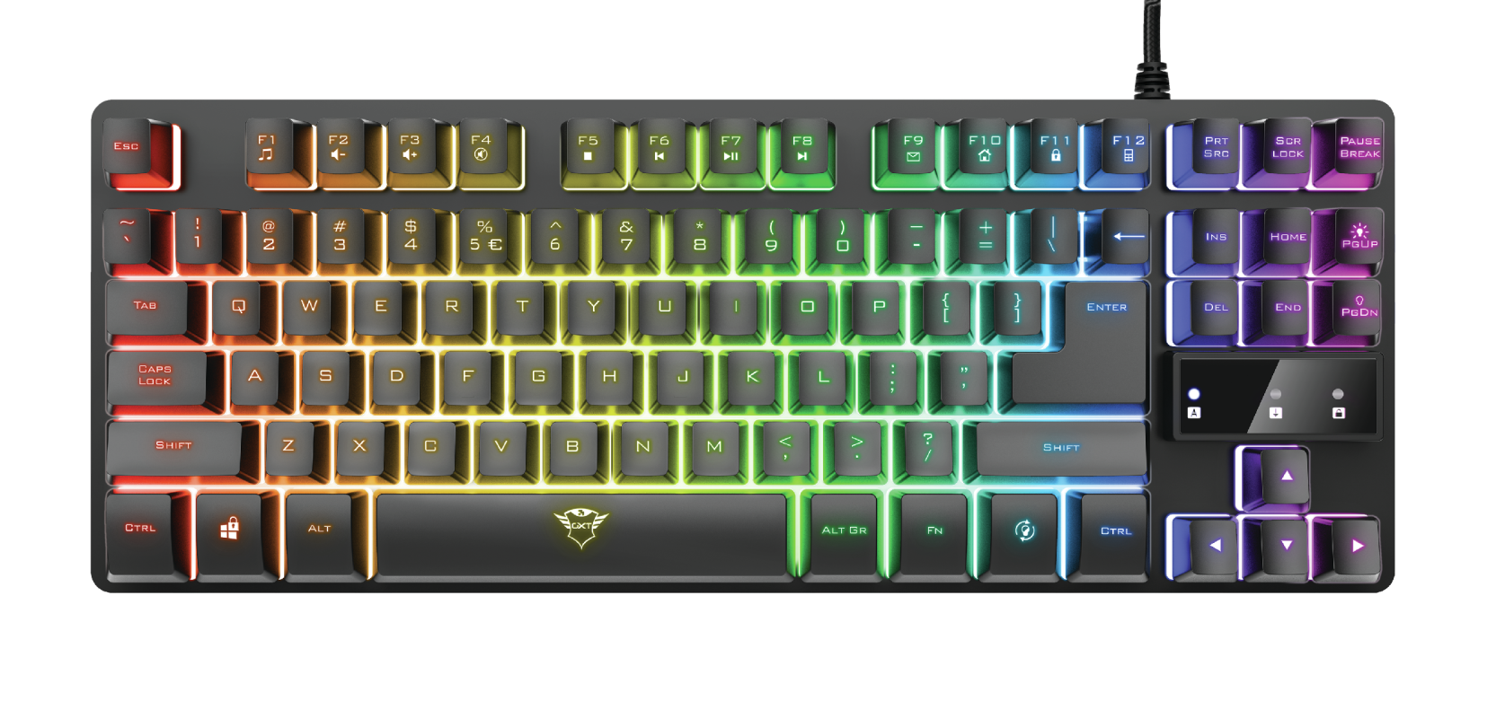 Teclado Gamer Metálico Trust Gxt 833 Thado Español Tkl Negro - Imagen 3