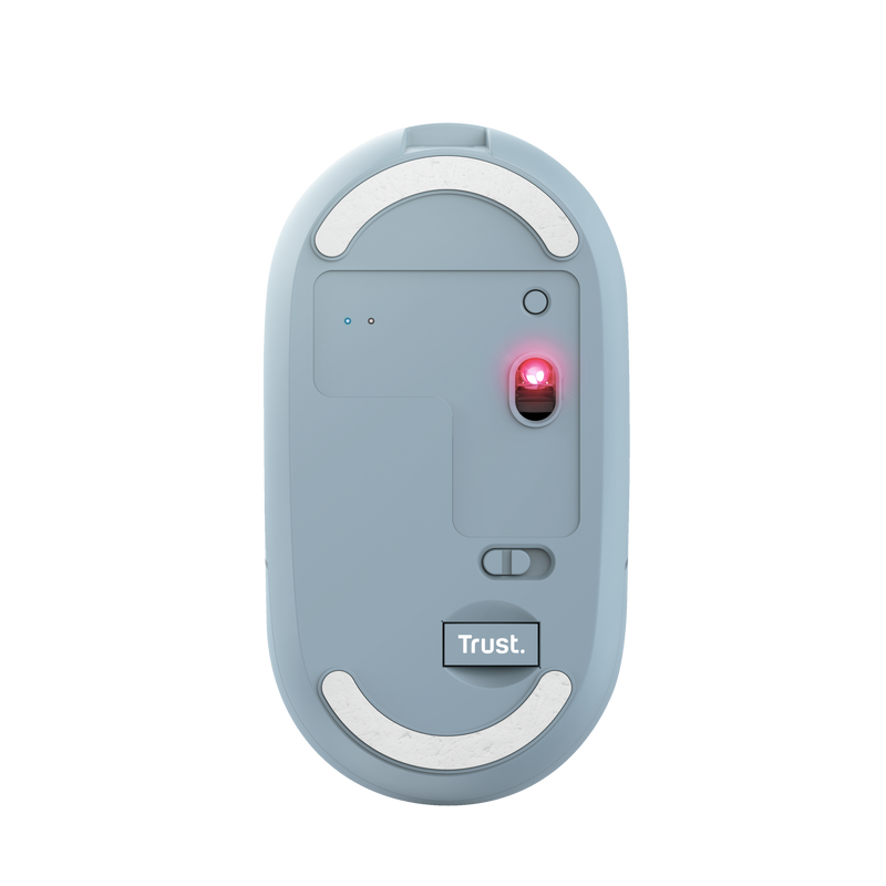 Mouse Inalambrico Bluetooth Trust Puck Dual Recargable Celeste - Imagen 4
