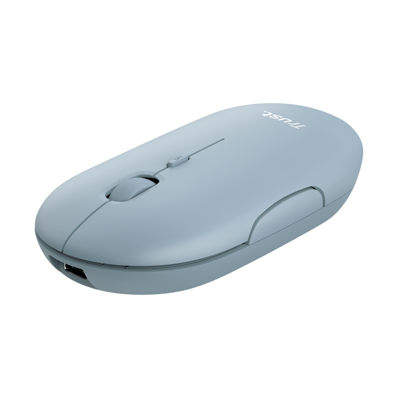 Mouse Inalambrico Bluetooth Trust Puck Dual Recargable Celeste - Imagen 3