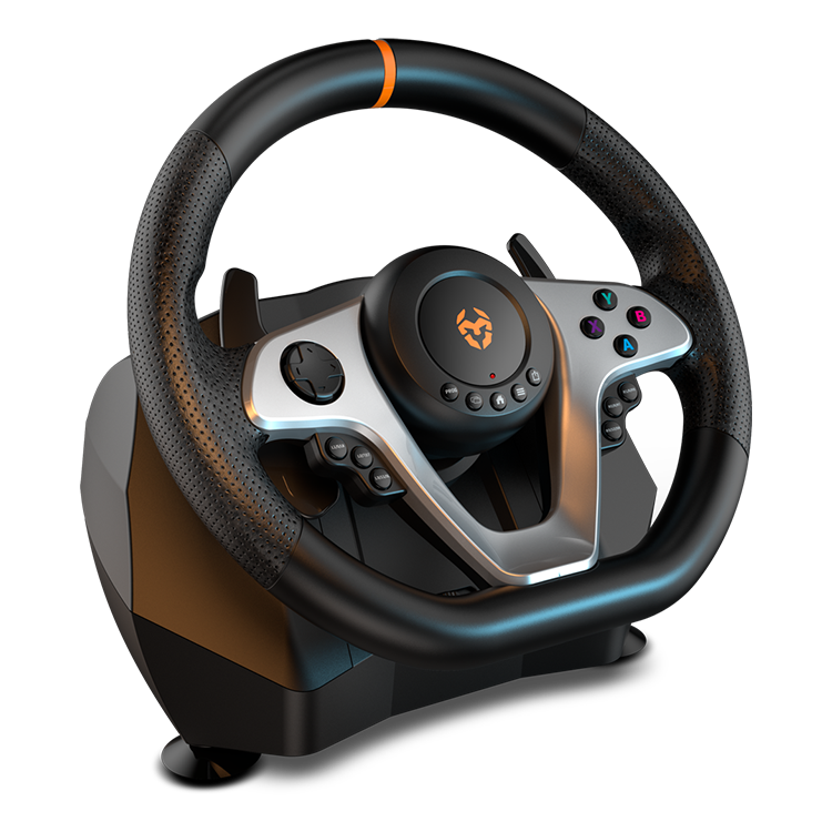 Kit Volante Con Pedales Krom K-Wheel Pro Pc Ps4 Xbox One Switch - Imagen 4