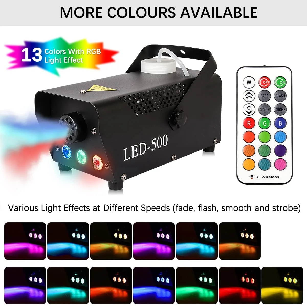 Maquina de Humo Control Remoto 3 Luces