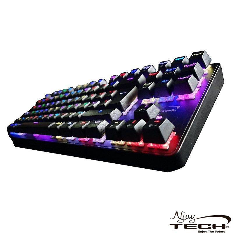Teclado Gamer Mecanico Ghost Knight 3 Njoytech Switch Blue Rgb - Imagen 4