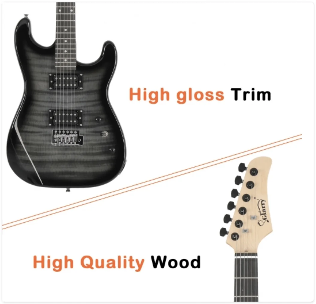 Paquete de Guitarra Electrica Negra Glarry - Imagen 6