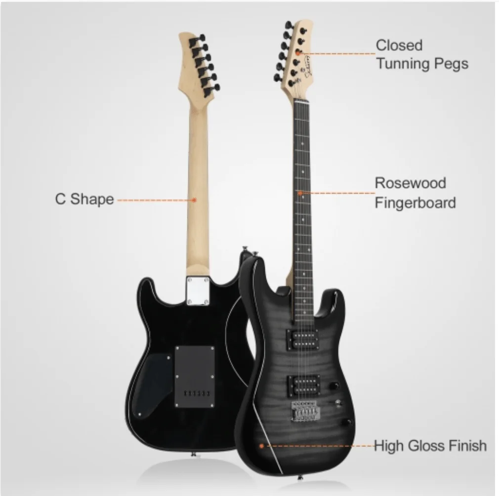 Paquete de Guitarra Electrica Negra Glarry - Imagen 5
