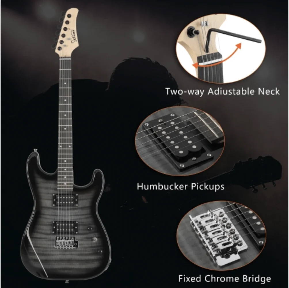 Paquete de Guitarra Electrica Negra Glarry - Imagen 4