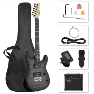 Paquete de Guitarra Electrica Negra Glarry