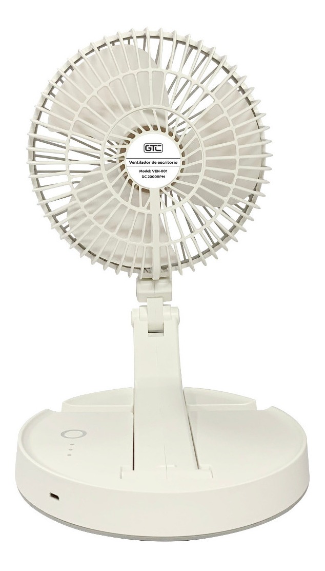Ventilador De Escritorio Plegable Con Luz Gtc Ven-001 Blanco - Imagen 9