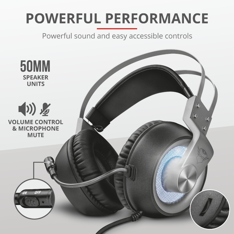 Audífono Gamer Trust Gxt 435 Sonido 7.1 Usb Pc Negro - Imagen 4