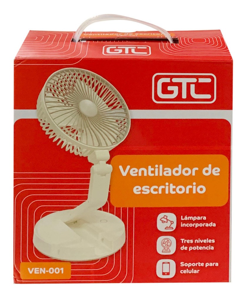 Ventilador De Escritorio Plegable Con Luz Gtc Ven-001 Blanco - Imagen 4