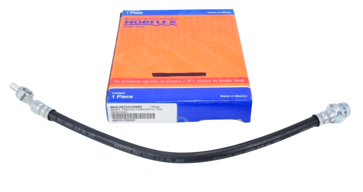 NF46210MANGUERA DE FRENOS (CALIPER)NISSAN DATSUN PICK-UP ESTAQUITAS (720) (74-93) 1.8 LITROS DELANTERA / DERECHA (LADO ACOMPAÃANTE) LARGO: 38 CMSNF46210 / 46210P09G0 / NF46210P09G0 / BH382856 RAYBESTOS / H620536 DORMAN / 46210-P09G0 / 51540-82Z00 - Imagen 7
