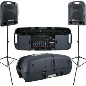 Peavey Escort 3000-Int Sistema Mixer Amplificado Portatil de 2 Bocinas 7 Canales 300 Watts
