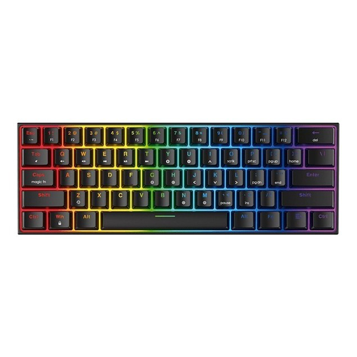 Teclado Gamer Mecanico Fantech Maxfit Mk857 60% Rgb Red Negro - Imagen 2