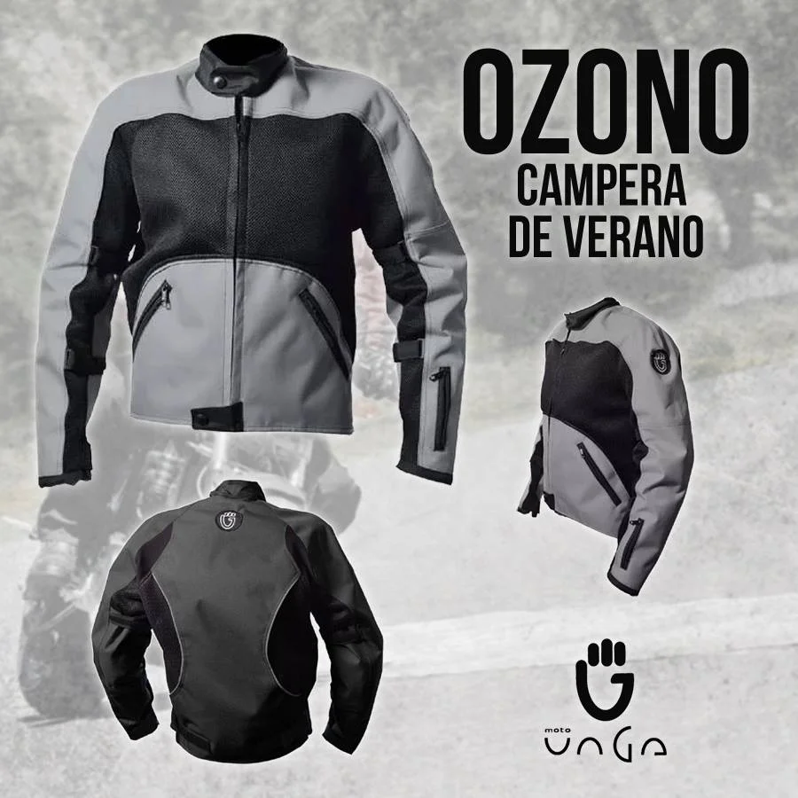 Campera de Moto de Verano OZONO Protecciones e Impermeable desmontable - Imagen 2