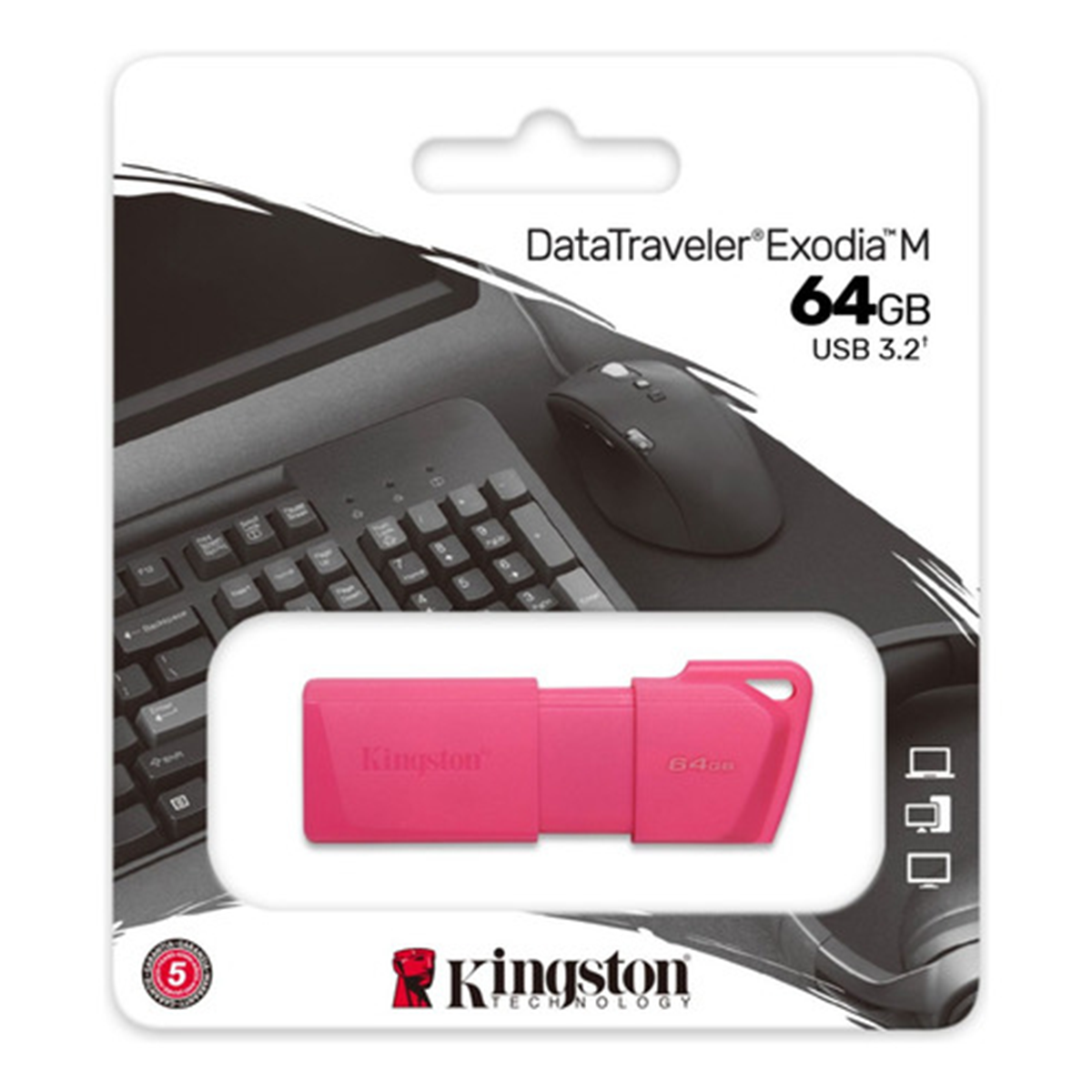 Pendrive Kingston Datatraveler Exodia M 64 Gb 3.2 Rosado - Imagen 2