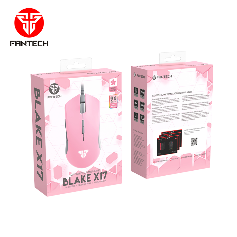 Mouse Gamer Fantech X17 Sakura Edition 10000 Dpi Rosado - Imagen 5