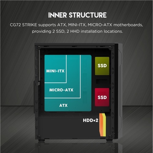 Gabinete Gamer Fantech Strike Cg72 Rgb - Imagen 5