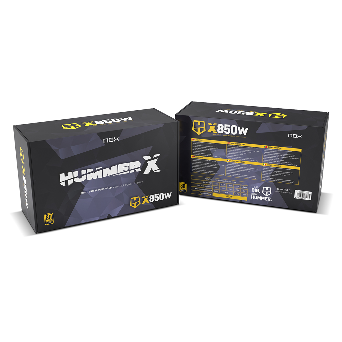 Fuente de Poder Nox Hummer X 850W Modular 80+ Gold - Imagen 2
