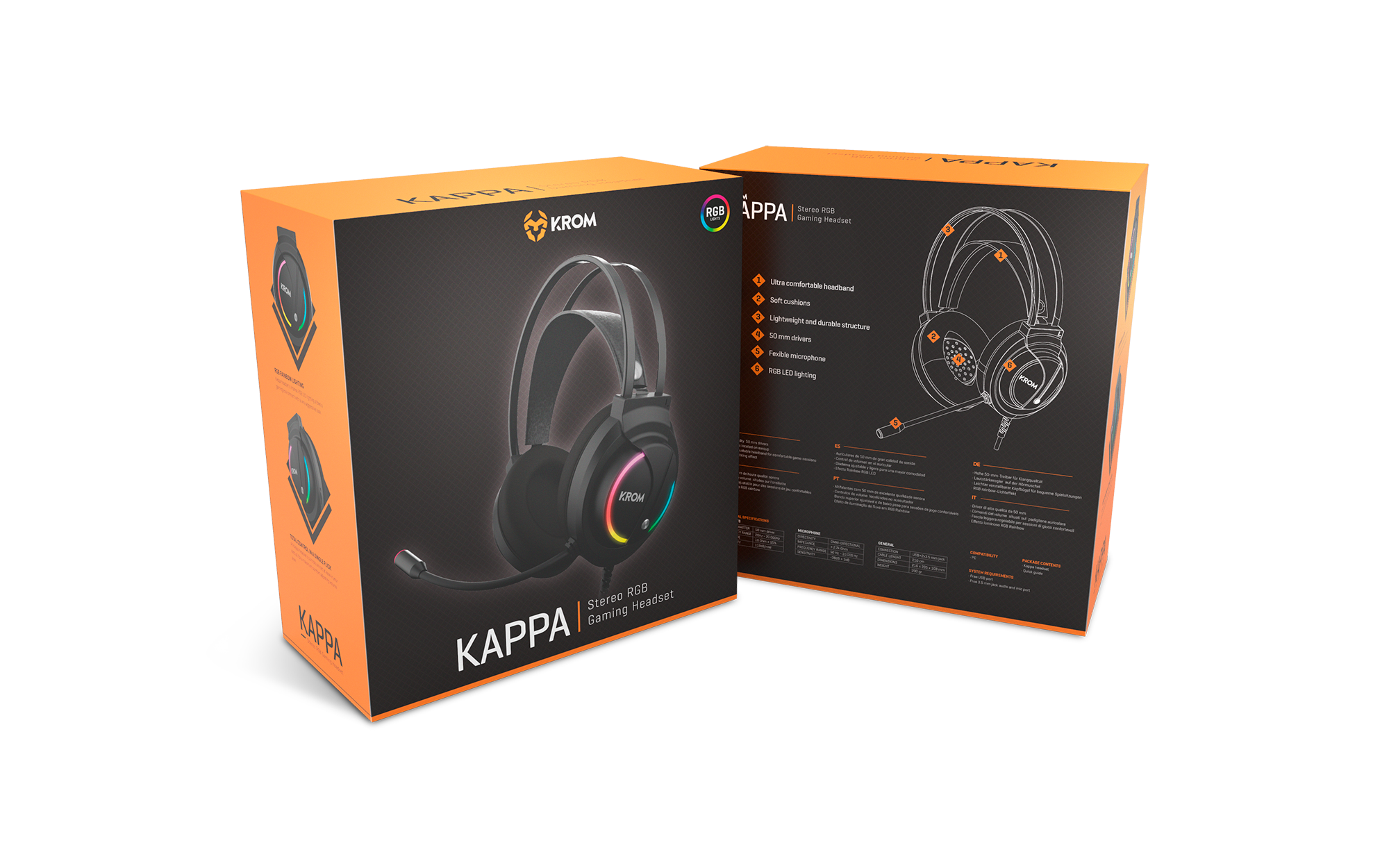 Audifonos Gamer Krom Kappa Pc Negro - Imagen 7