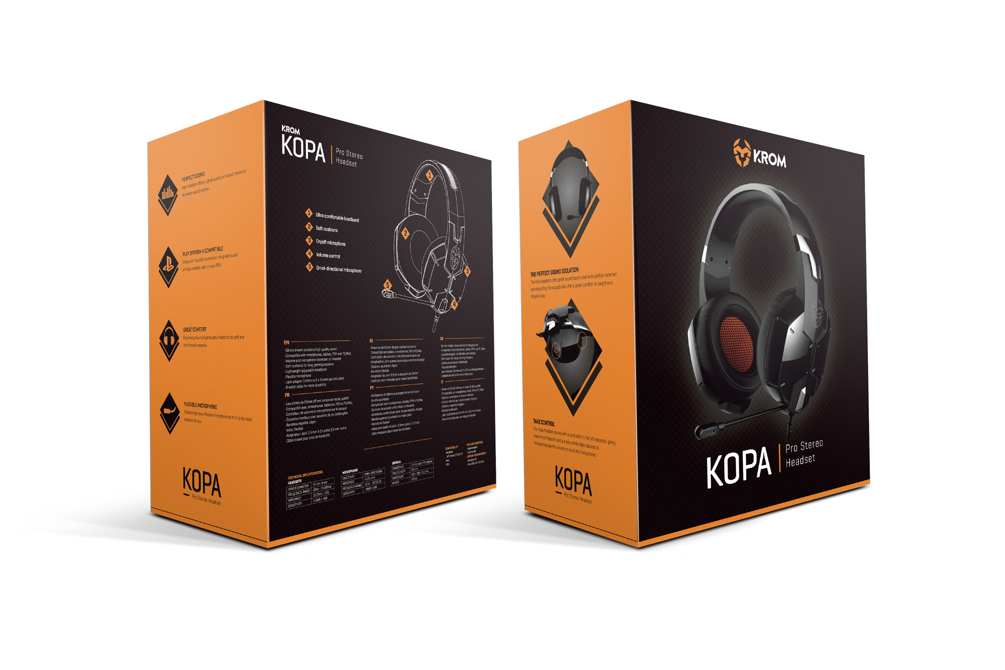 Audifonos Gamer Krom Kopa Pc Ps4 Xbox Switch Negro - Imagen 3