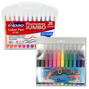 marcadores lavables Jumbo, Gipao x 12 o 24
