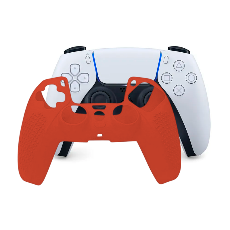 Funda Silicona Compatible Con Ps5 Anti Deslizante Rojo - Imagen 2