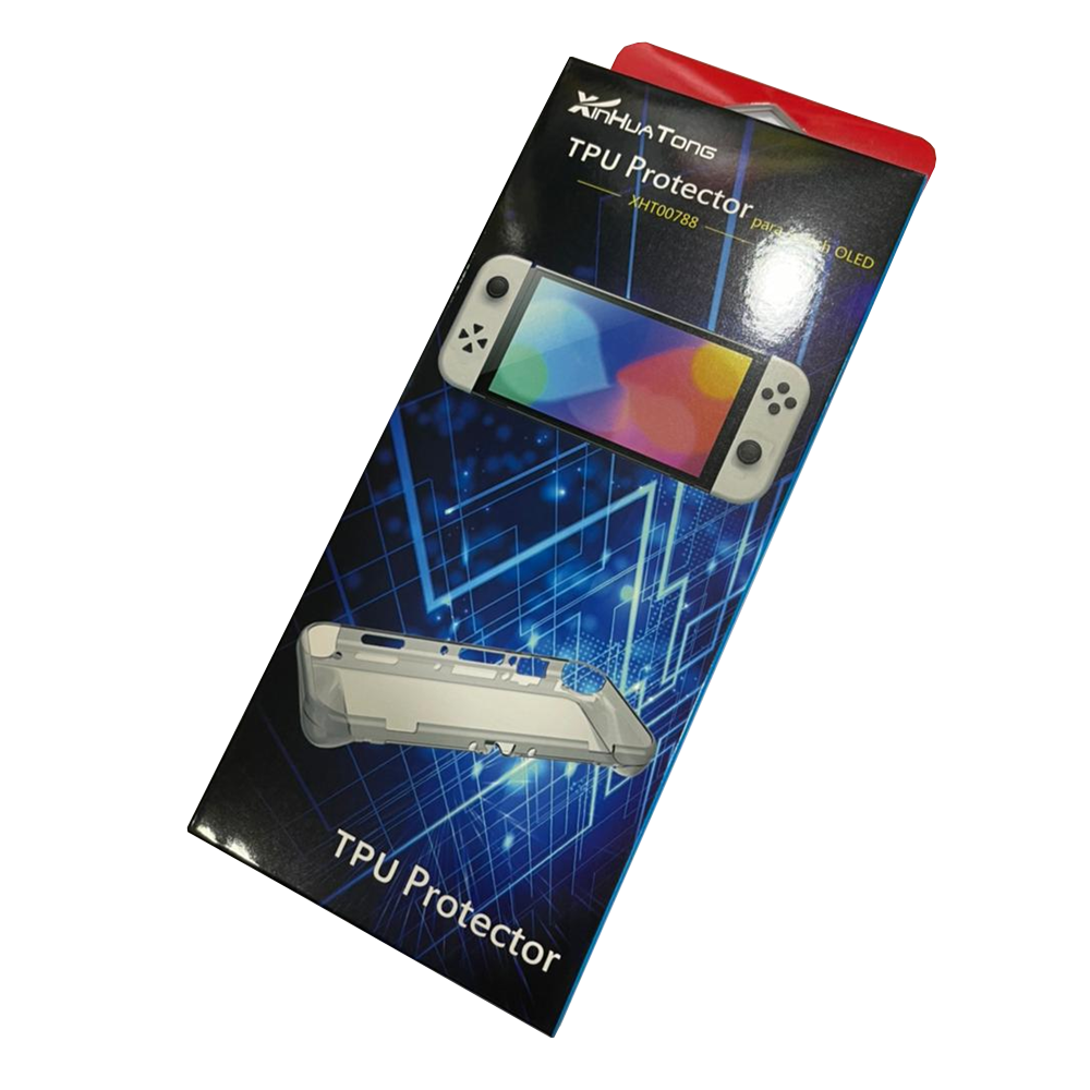 Carcasa Protectora Tpu Nintendo Switch Oled Gris - Imagen 3