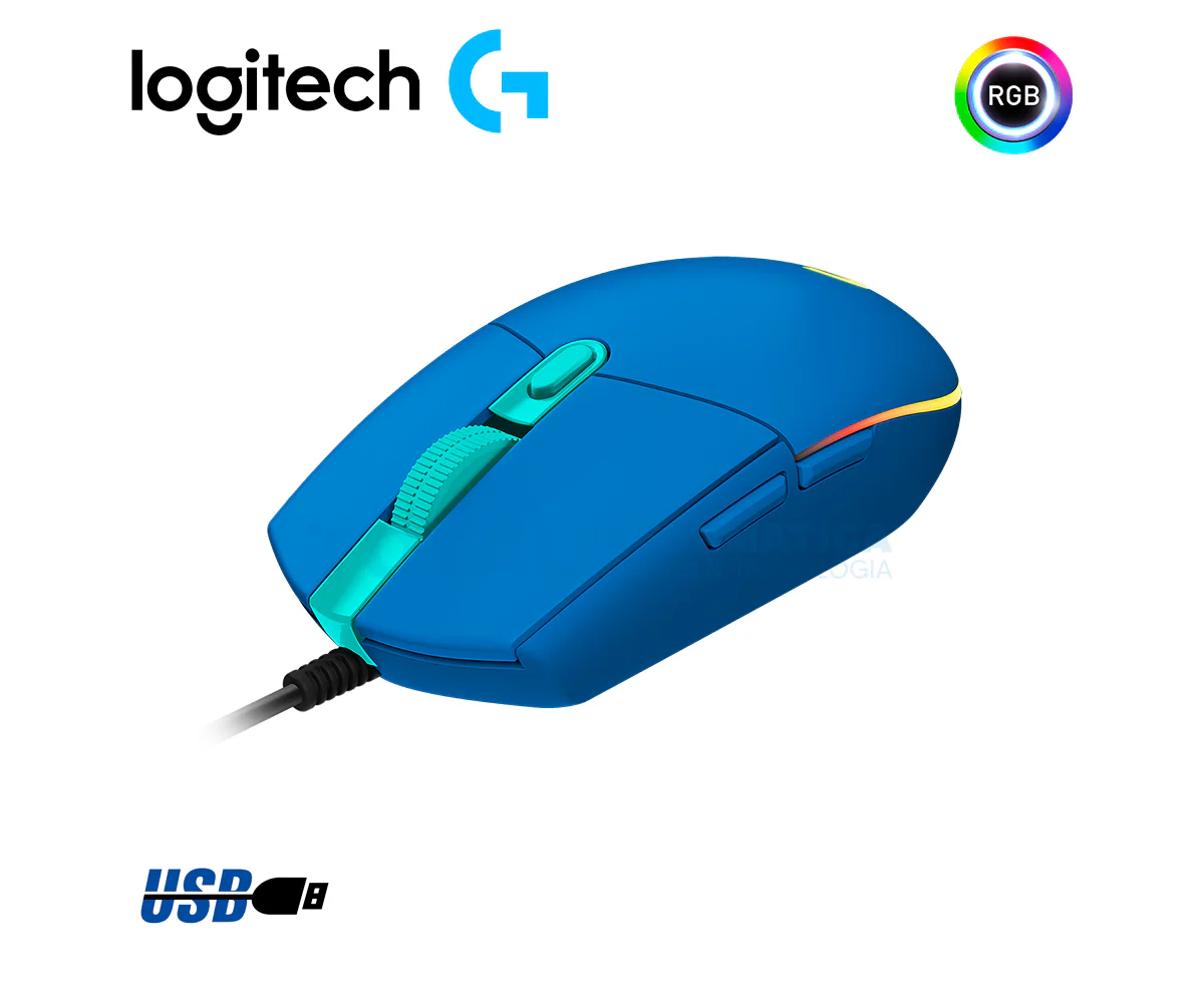 MOUSE ÓPTICO LOGITECH G203 LIGHTSYNC 8000 DPI RGB AZUL (910-005792) - Imagen 4