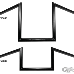 1" Handlebars Square 12" BLK For Harley-Davidson