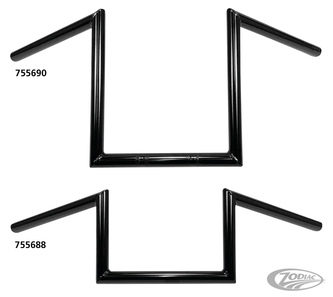 1" Handlebars Square 12" BLK For Harley-Davidson - Imagen 2